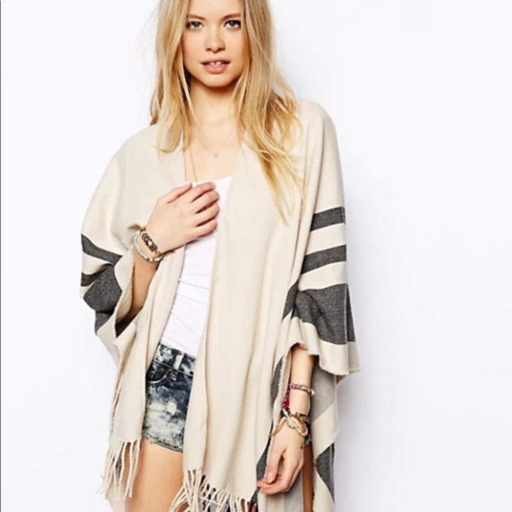 ASOS Stripe Blanket Cape